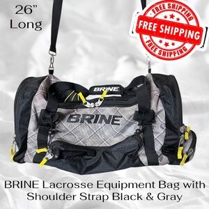BRINE Lacrosse Equipment Bag with Shoulder Strap Black & Gray 26" Long FREE SHIP
